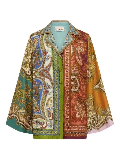 graphic-pattern silk blouse by ALEMAIS