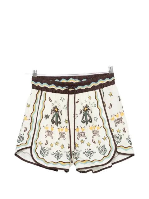 graphic-print drawstring-fastening shorts by ALEMAIS