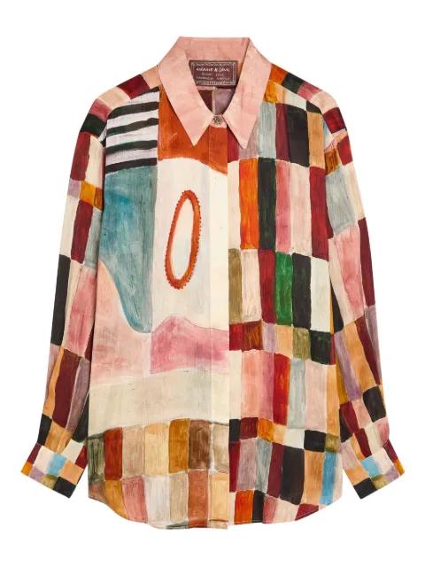 patchwork buttoned shirt by ALEMAIS