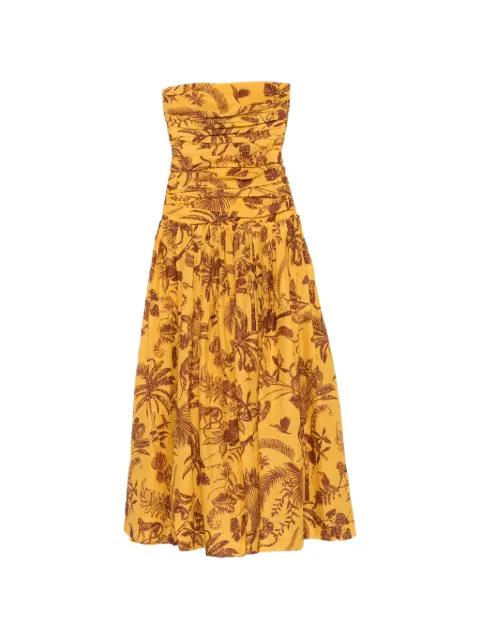 ruched floral print dress by ALEMAIS
