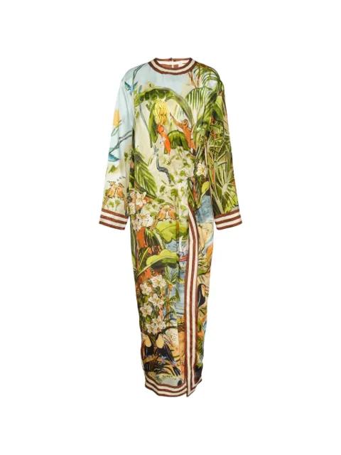 tropical-print knot-detail maxi dress by ALEMAIS