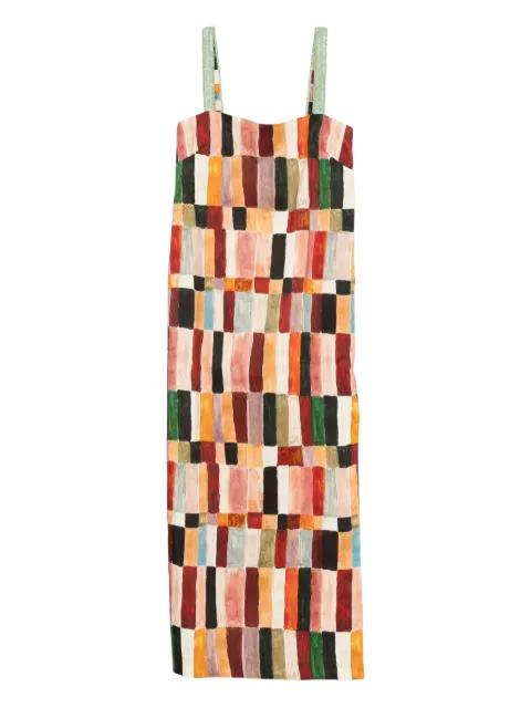 x LRNCE Marjorelle square-neck strappy midi dress by ALEMAIS