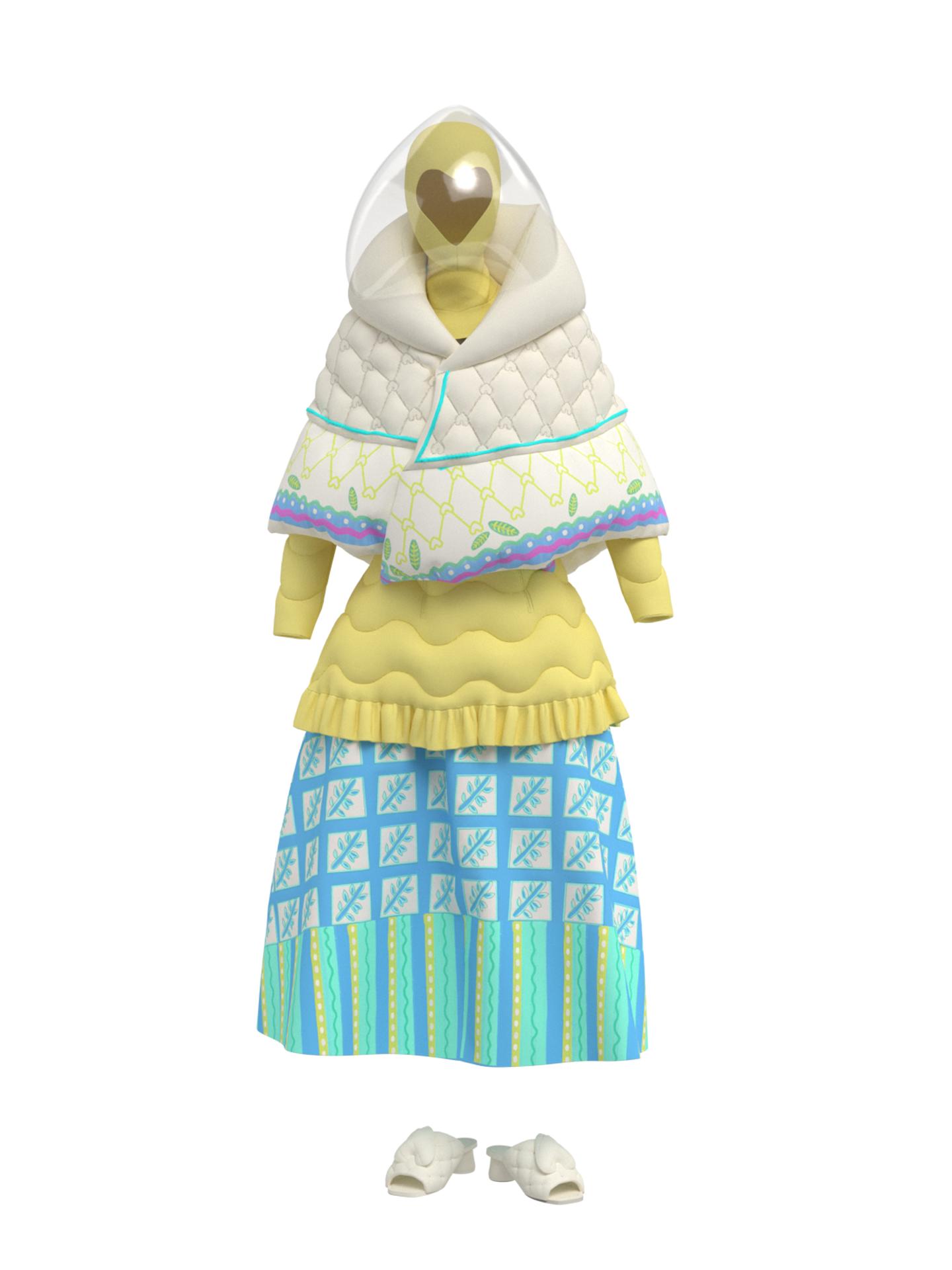 Blouse  with skirt and scarf by ALENA AKHMADULLINA