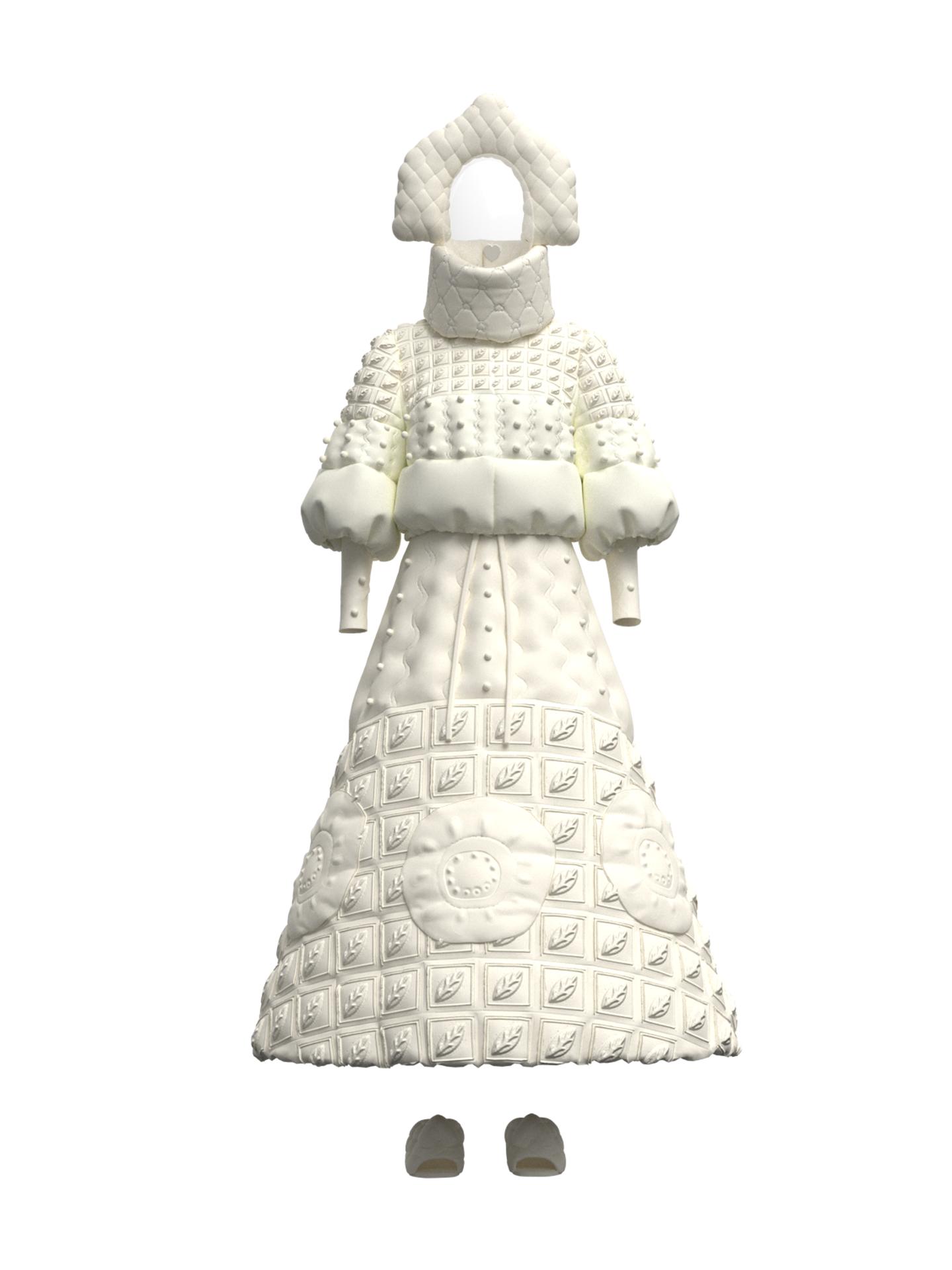 Short coat and dress by ALENA AKHMADULLINA