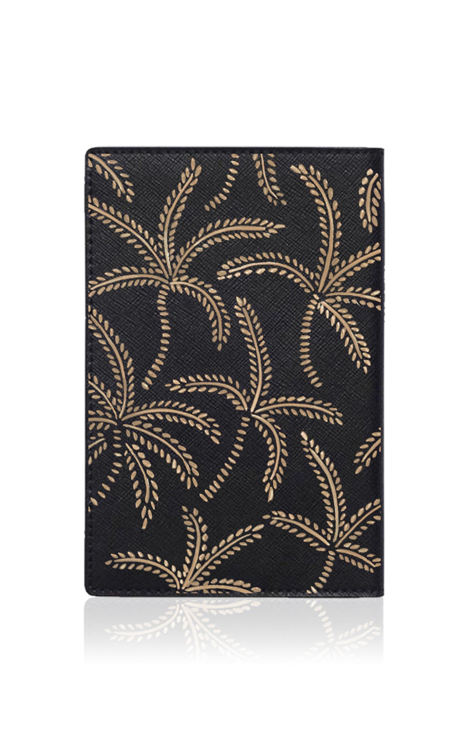 Alepel - Abstract Palms Leather Passport Holder - Nude - Moda Operandi by ALEPEL