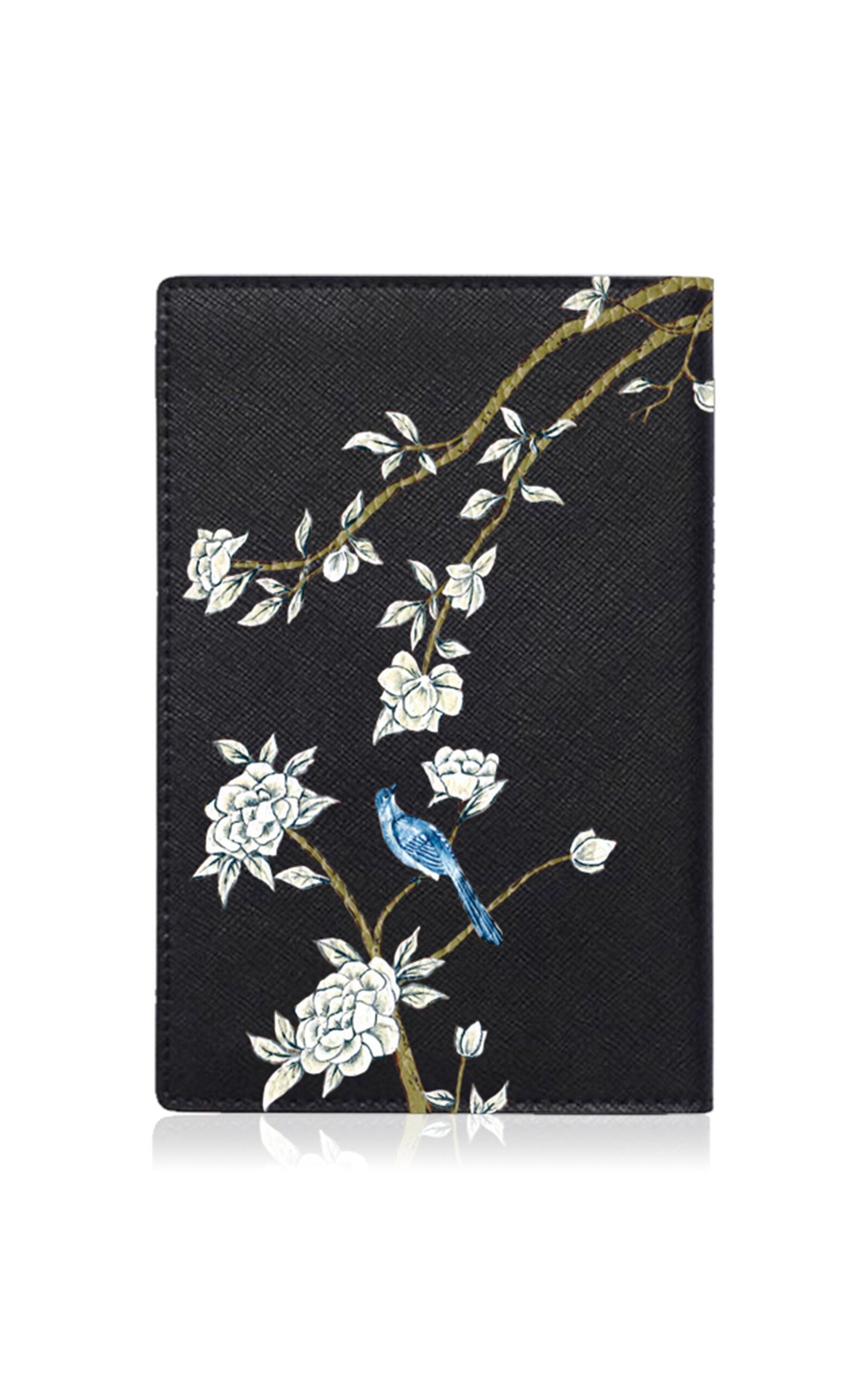 Alepel - Japanese Garden Leather Passport Holder - Black - Moda Operandi by ALEPEL