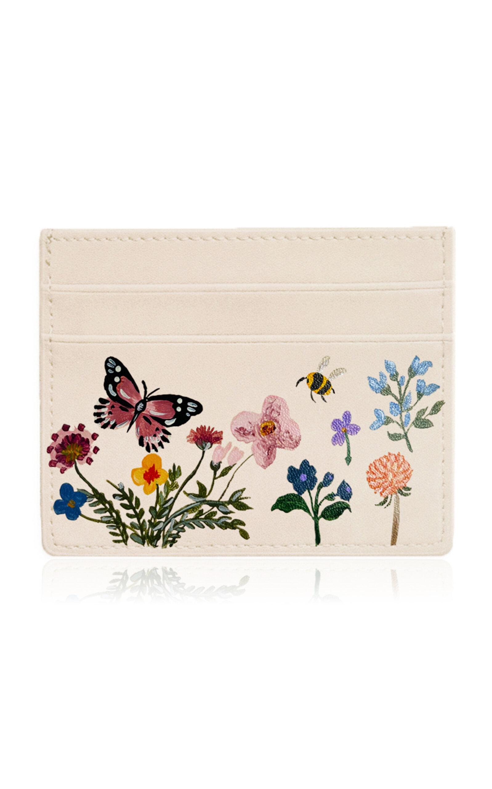 Alepel - Pressed Flowers Faux Leather Cardholder - Green - Moda Operandi by ALEPEL