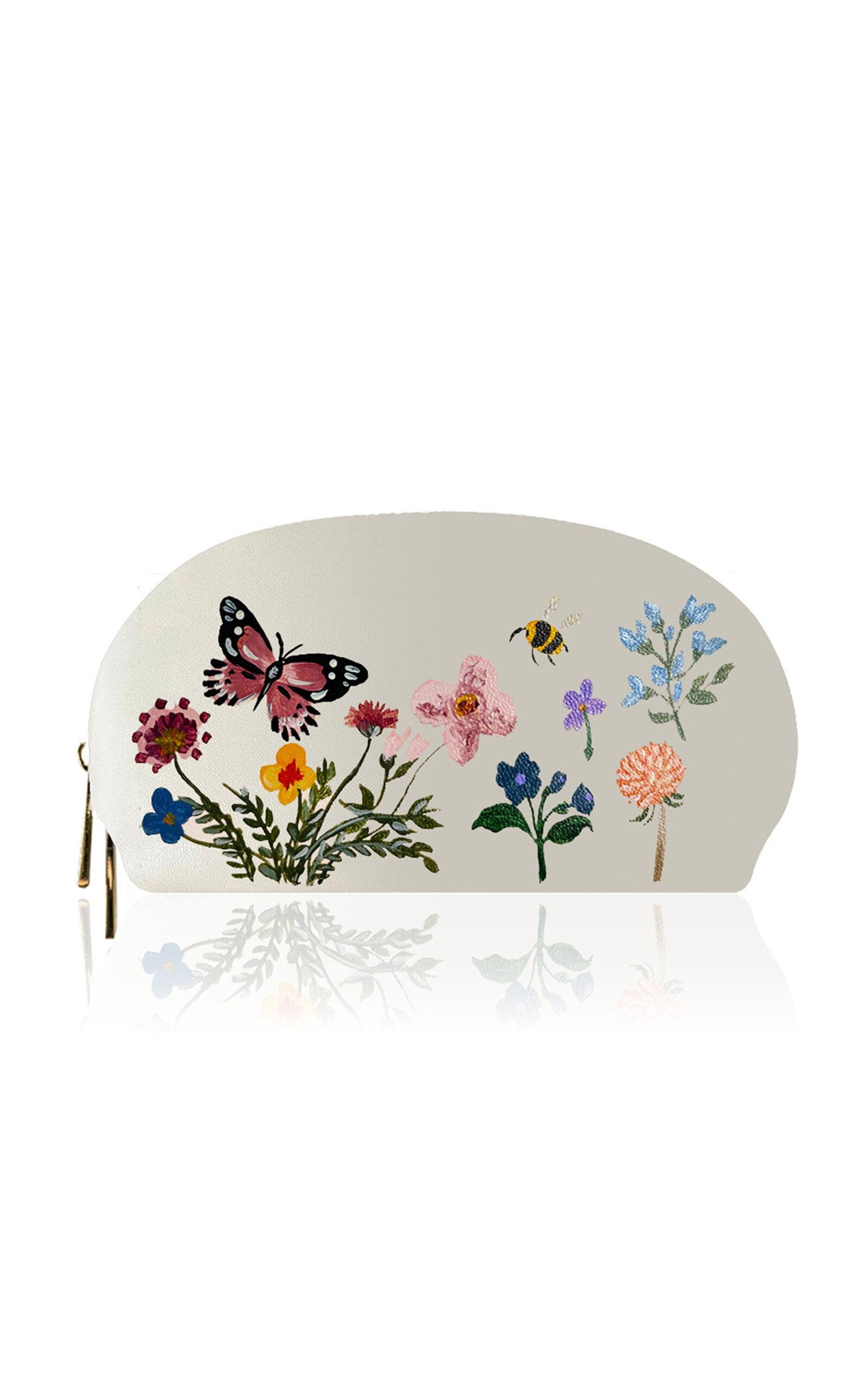 Alepel - Pressed Flowers Faux Leather Makeup Bag - Nude - Moda Operandi by ALEPEL