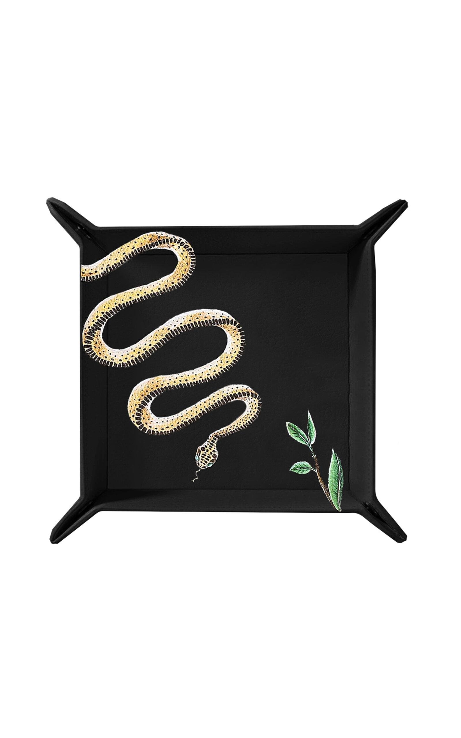 Alepel - Serpent Leather Tray - Black - Moda Operandi by ALEPEL