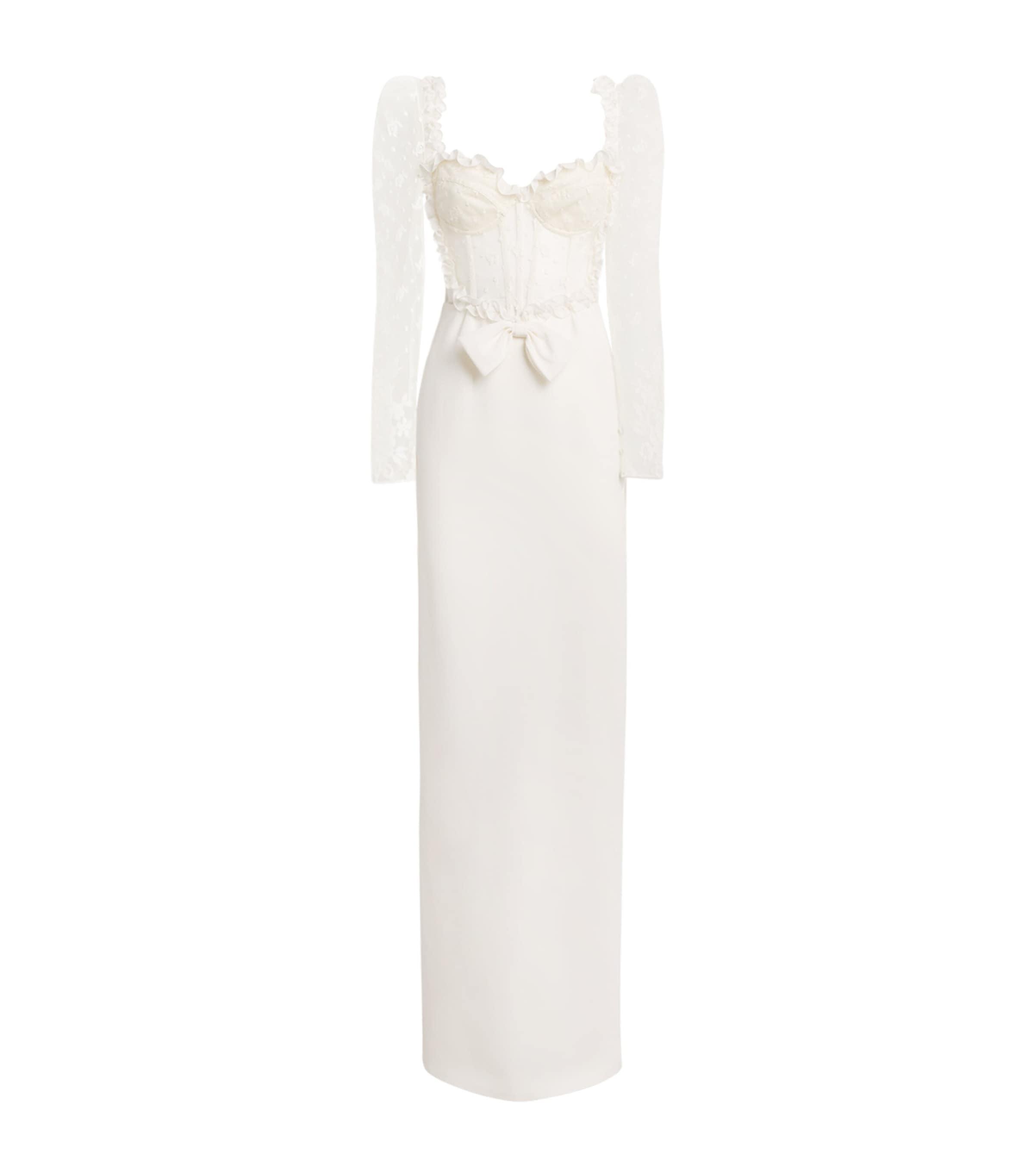 Alessandra Rich Cady Lace-Bustier Maxi Dress by ALESSANDRA RICH