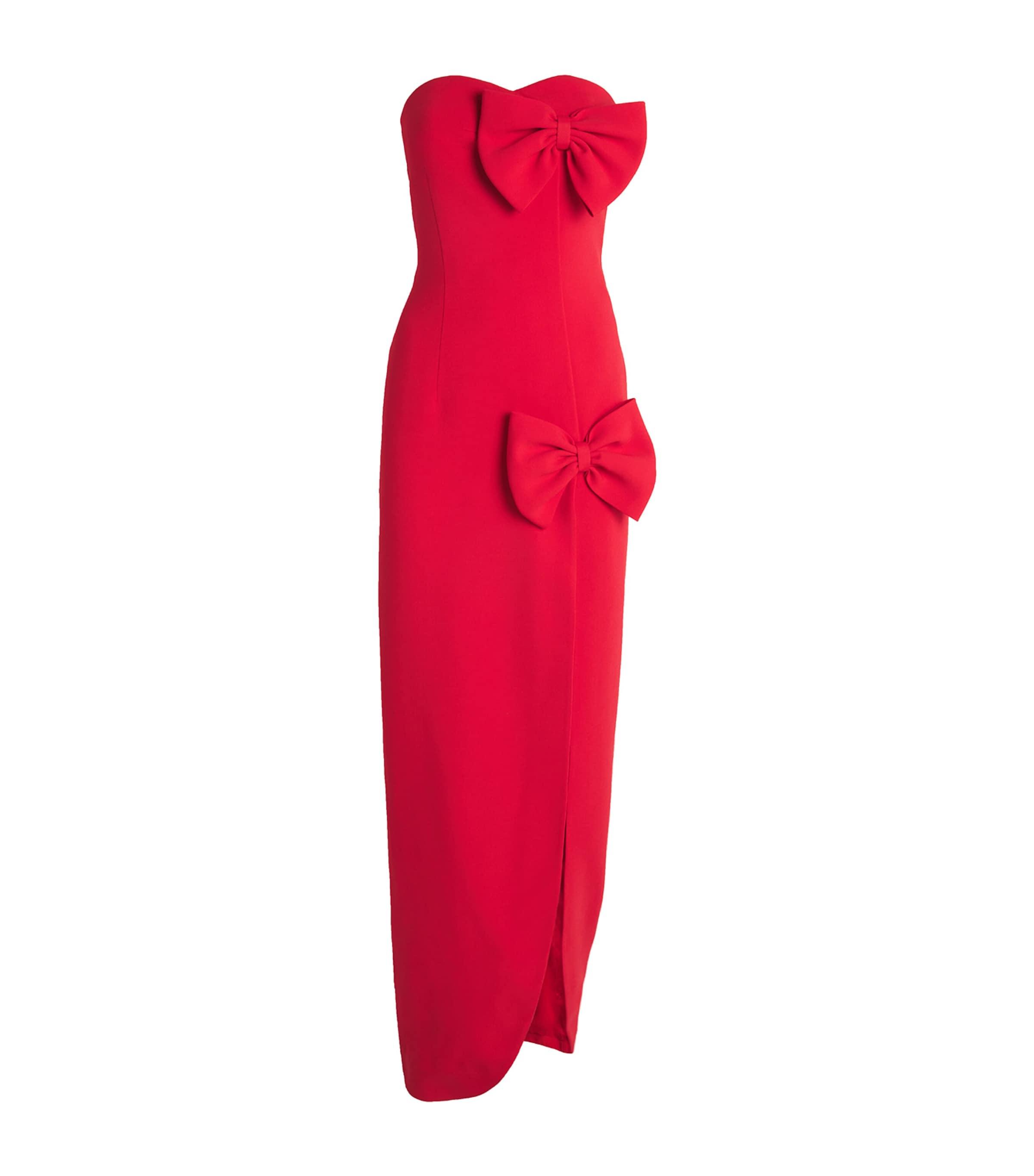 Alessandra Rich Cady Strapless Bow Maxi Dress by ALESSANDRA RICH