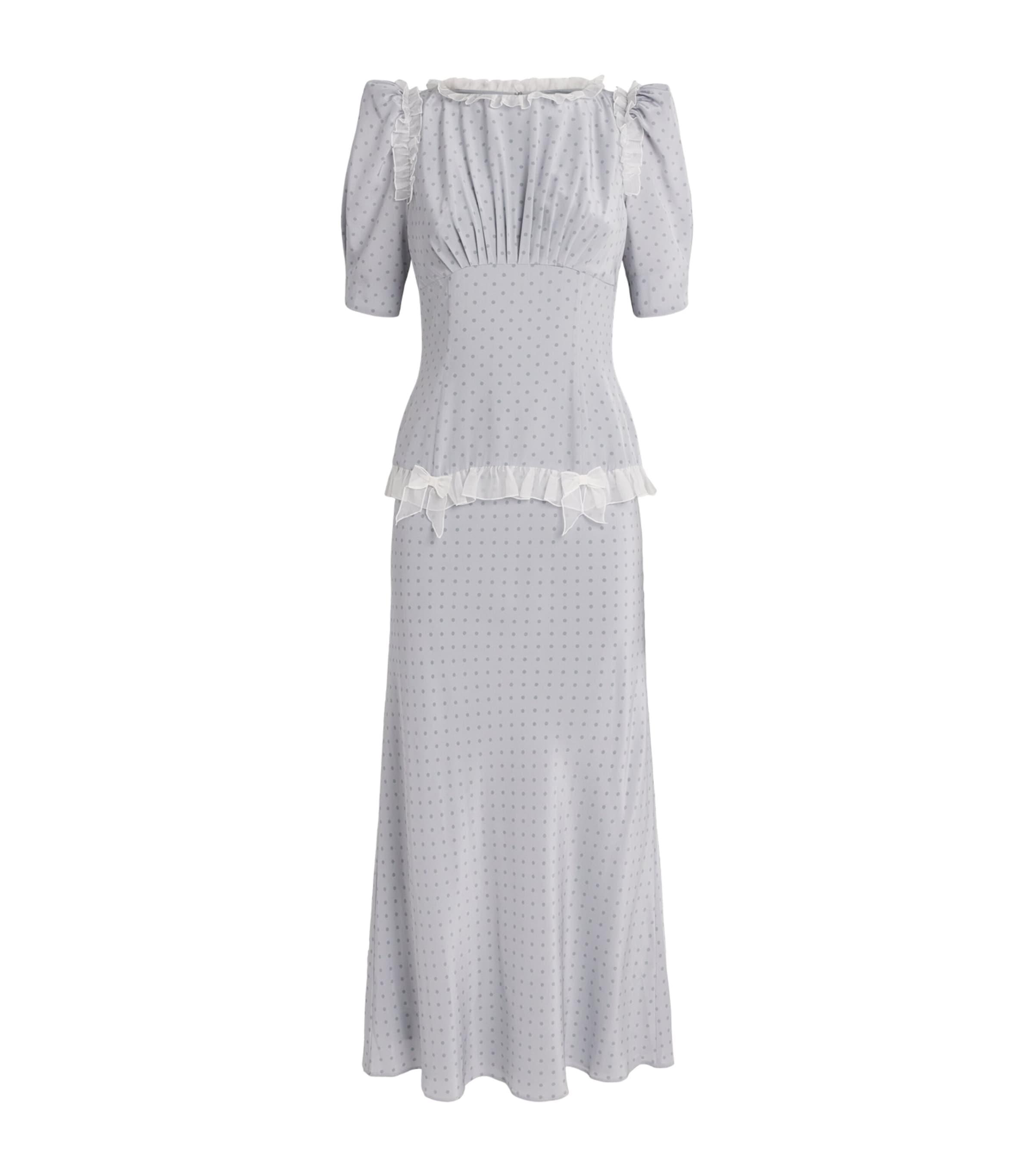 Alessandra Rich Silk Polka-Dot Maxi Dress by ALESSANDRA RICH