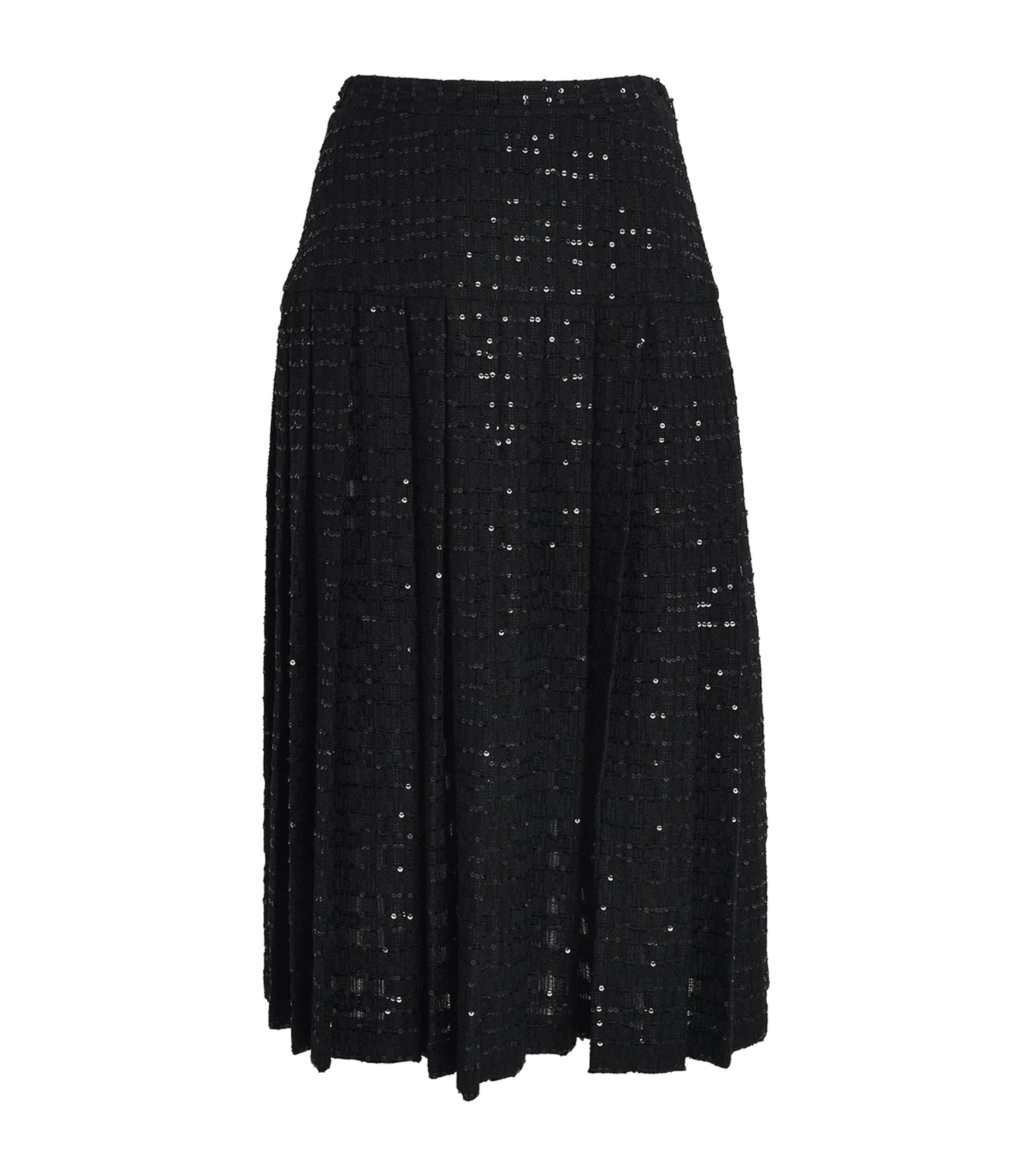Alessandra Rich Tweed Sequin Midi Skirt by ALESSANDRA RICH