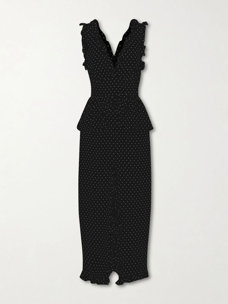 Bow-embellished polka-dot silk midi dress by ALESSANDRA RICH