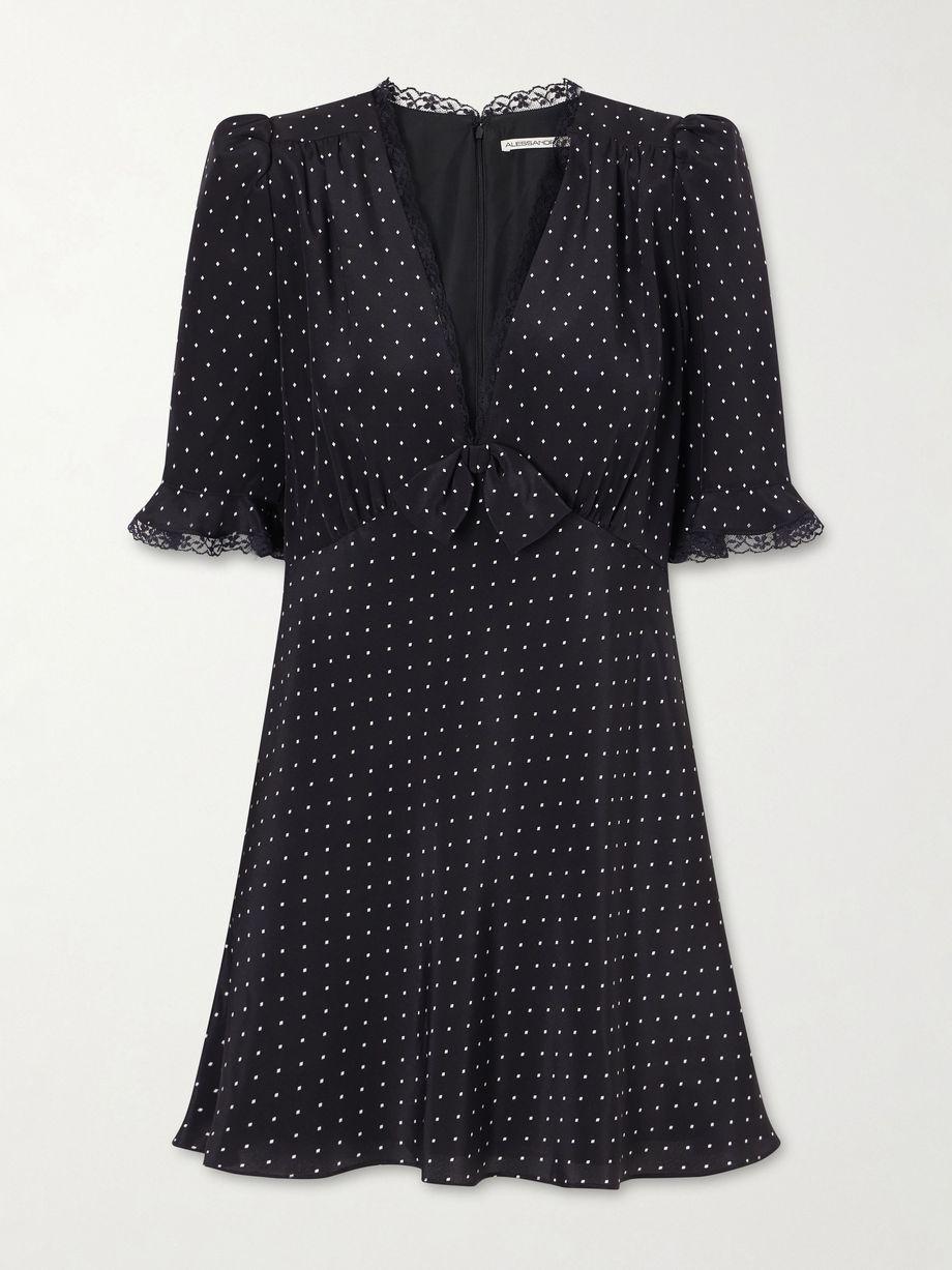 Bow-embellished polka-dot silk-satin mini dress by ALESSANDRA RICH