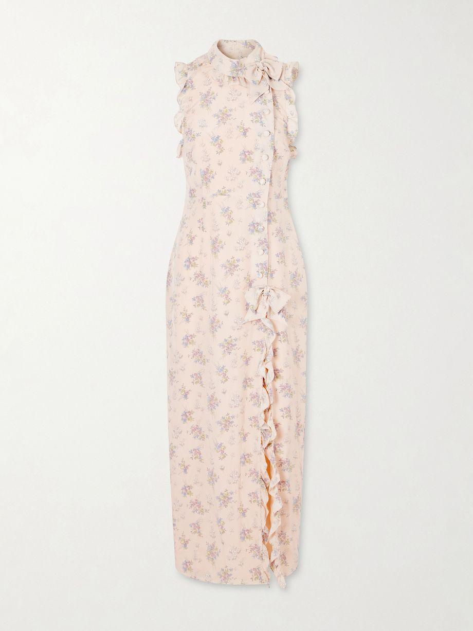 Ruffled floral-print silk midi dress by ALESSANDRA RICH