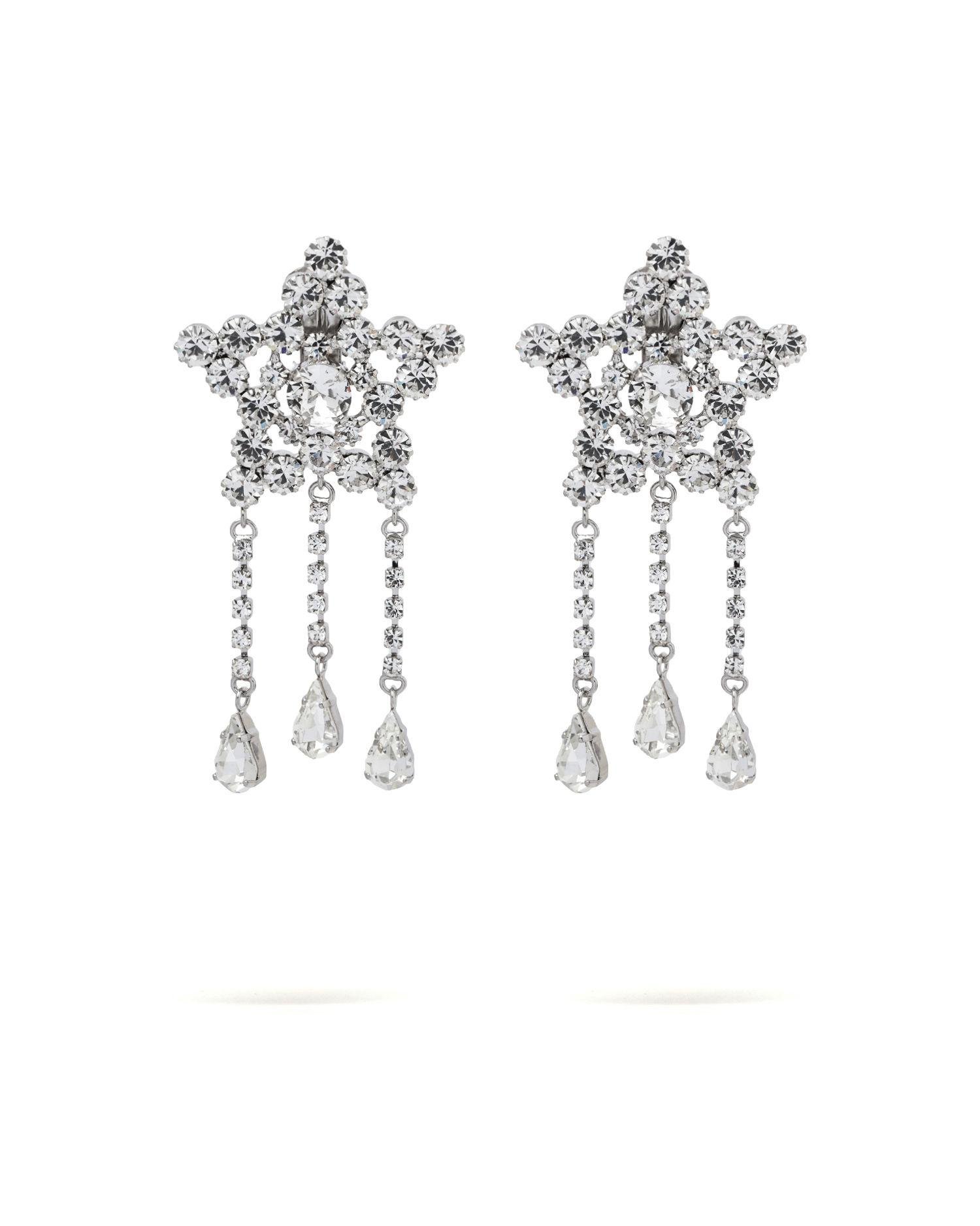 Star earrings with three fringes by ALESSANDRA RICH