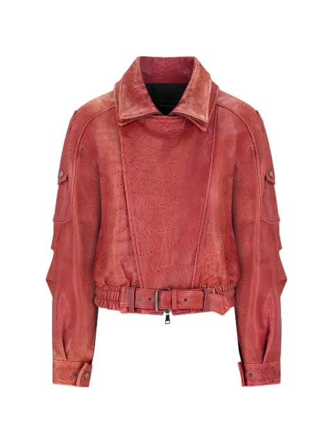 belted leather jacket by ALESSANDRA RICH