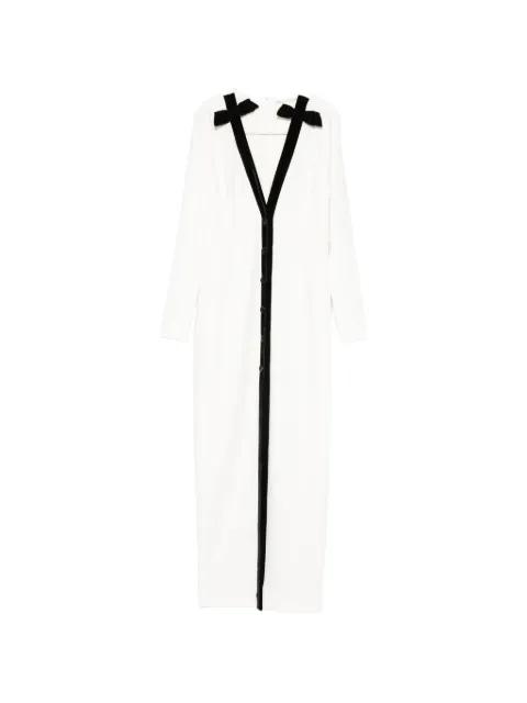 bow-detail front-button maxi dress by ALESSANDRA RICH