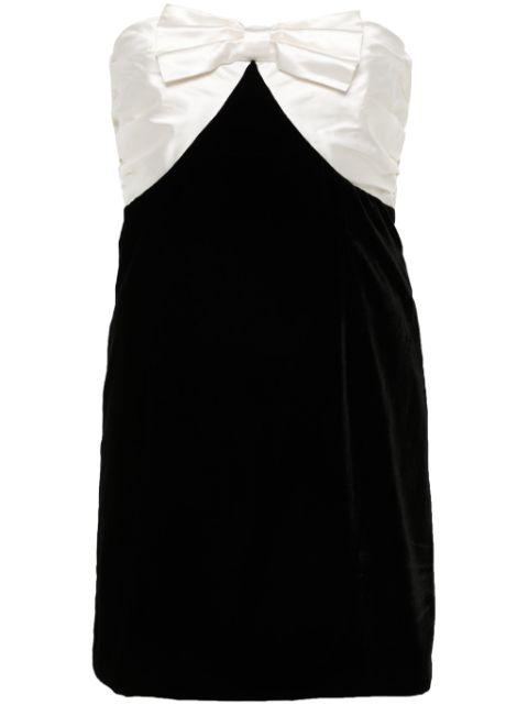 bow-detailed velour mini dress by ALESSANDRA RICH