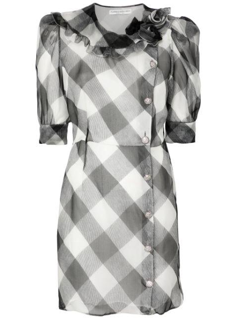 checked silk mini dress by ALESSANDRA RICH