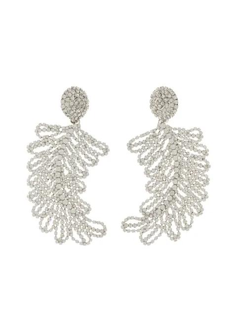 crystal-embellished feather earrings by ALESSANDRA RICH