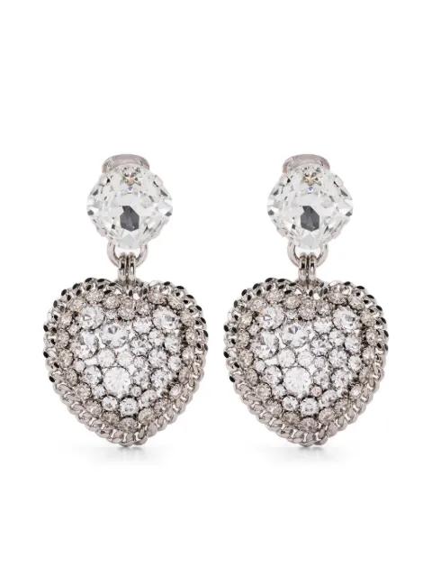 crystal-embellished heart-shape earrings by ALESSANDRA RICH