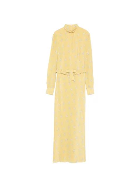 floral-print ruffled midi dress by ALESSANDRA RICH