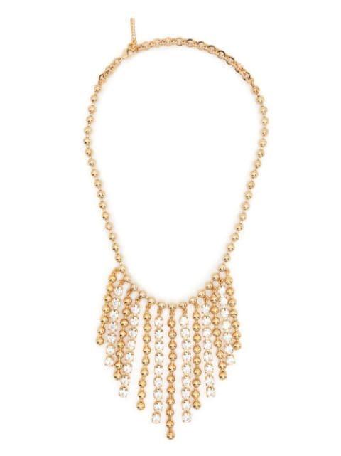 fringed crystal-bead embellished necklace by ALESSANDRA RICH