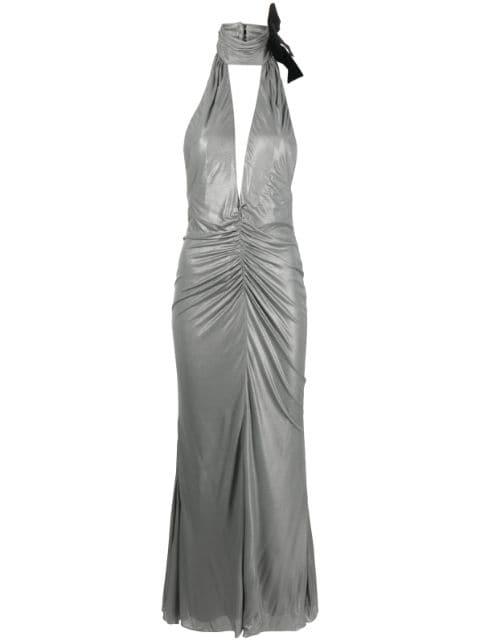 halterneck open-back evening dress by ALESSANDRA RICH