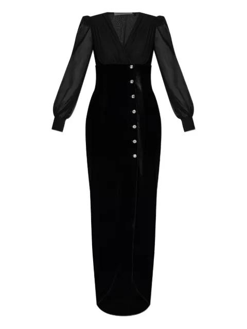 jewel-button velvet dress by ALESSANDRA RICH