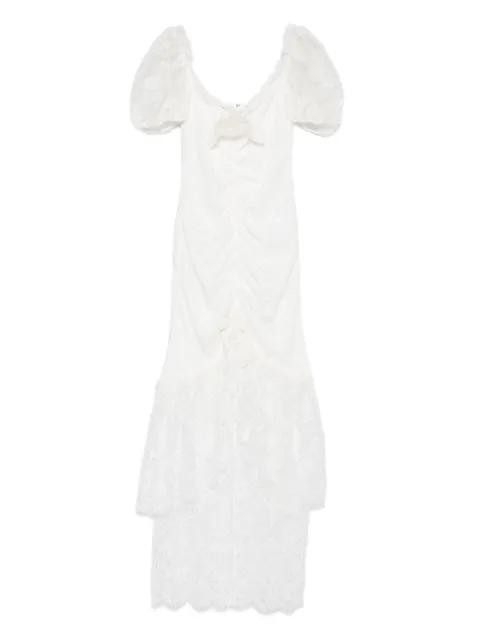 puff-sleeve lace maxi dress by ALESSANDRA RICH