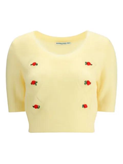 rose-embellished mohair top by ALESSANDRA RICH