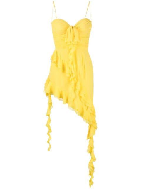 strapless ruffled asymmetric dress by ALESSANDRA RICH