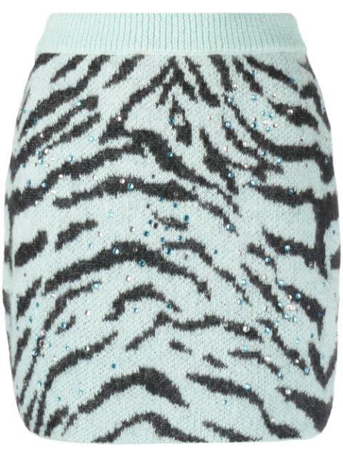zebra intarsia knitted miniskirt by ALESSANDRA RICH