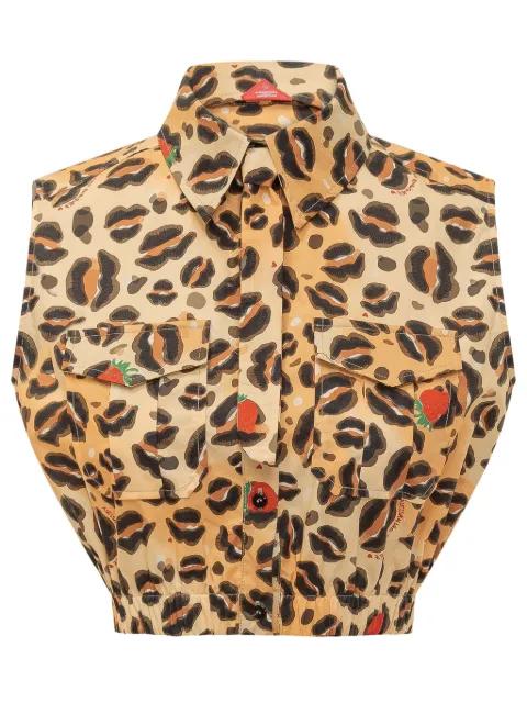 animal-print cropped shirt by ALESSANDRO ENRIQUEZ