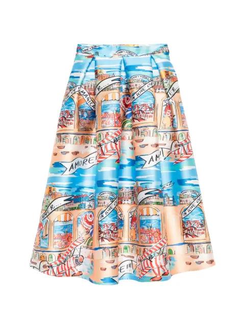 beach-print midi skirt by ALESSANDRO ENRIQUEZ