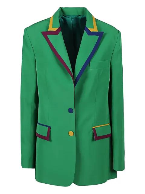 contrast-trim single-breasted blazer by ALESSANDRO ENRIQUEZ