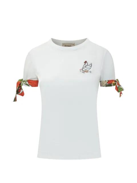 embroidered bow-detail T-shirt by ALESSANDRO ENRIQUEZ