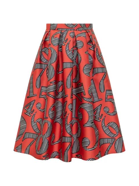 graphic-print pleated midi skirt by ALESSANDRO ENRIQUEZ