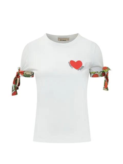 heart-embroidered tie-cuff T-shirt by ALESSANDRO ENRIQUEZ
