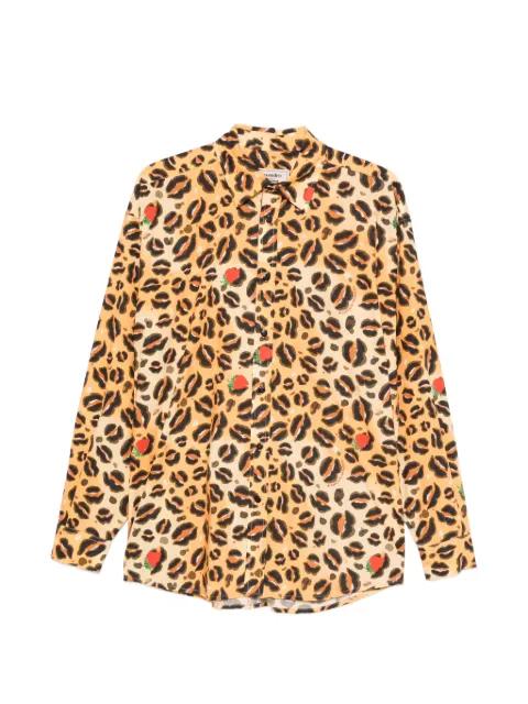 leopard-print strawberry-motif shirt by ALESSANDRO ENRIQUEZ