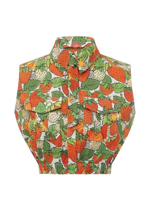 strawberry-print cropped shirt by ALESSANDRO ENRIQUEZ