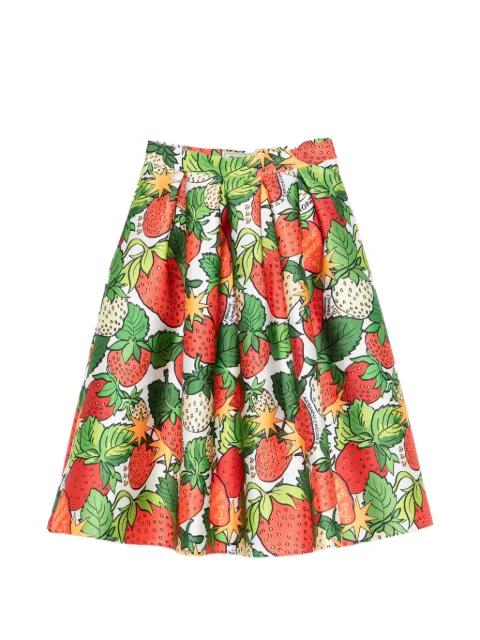 strawberry-print midi skirt by ALESSANDRO ENRIQUEZ