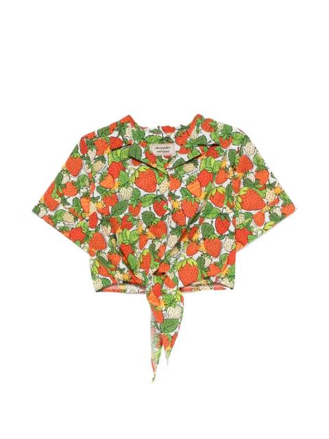 tie-front strawberry-print top by ALESSANDRO ENRIQUEZ