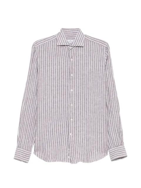 vertical-stripes linen shirt by ALESSANDRO GHERARDI