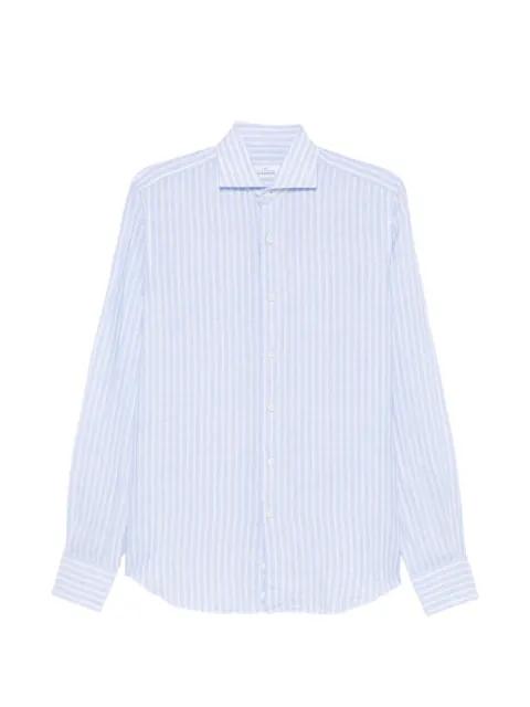 vertical-stripes linen shirt by ALESSANDRO GHERARDI
