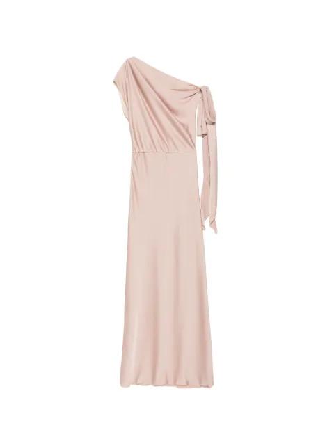 one-shoulder knotted-detail maxi dress by ALESSANDRO LEGORA