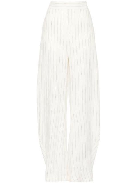 pinstriped high-waist palazzo trousers by ALESSANDRO VIGILANTE