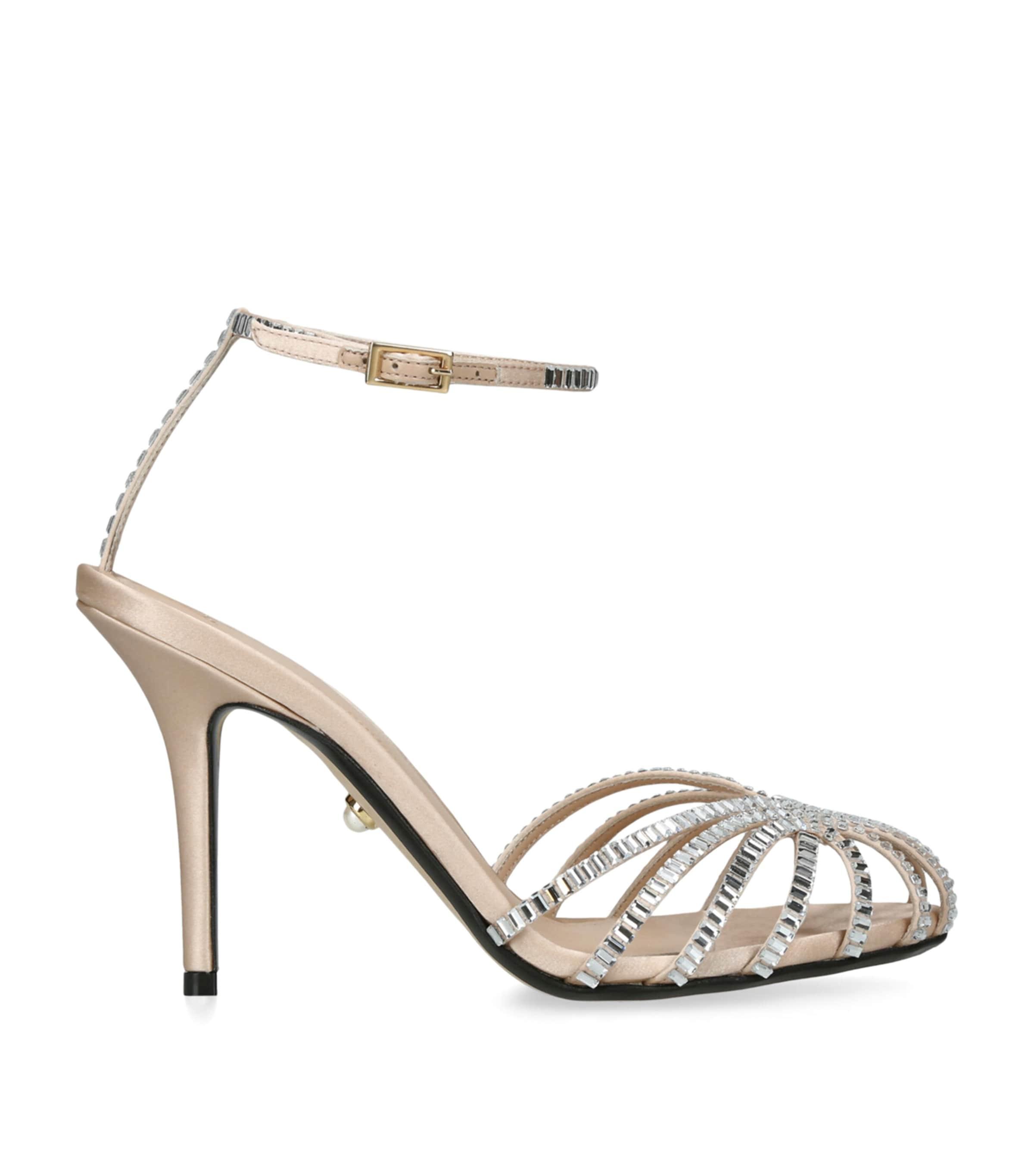 Alevì Satin Penelope Xtal Heeled Sandals 95 by ALEVI